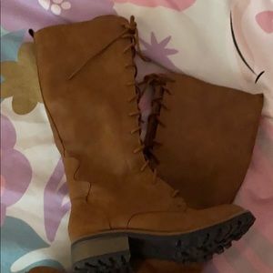 Brown knee high boots